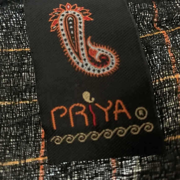 Priya Woven Fringe Shawl | Boho Striped Scarf Wrap | Black Mustard Plum Artisan - Picture 5 of 5